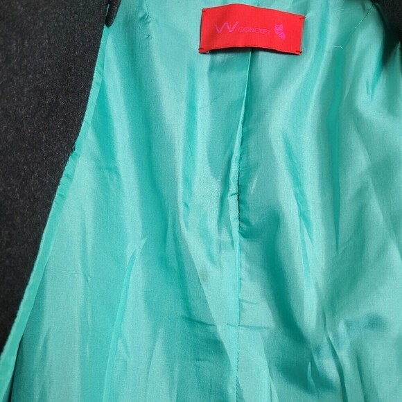 W Concept Wool Knit Double Breasted Button Long Sleeve Long Pea Coat Size Small - Picture 7 of 12